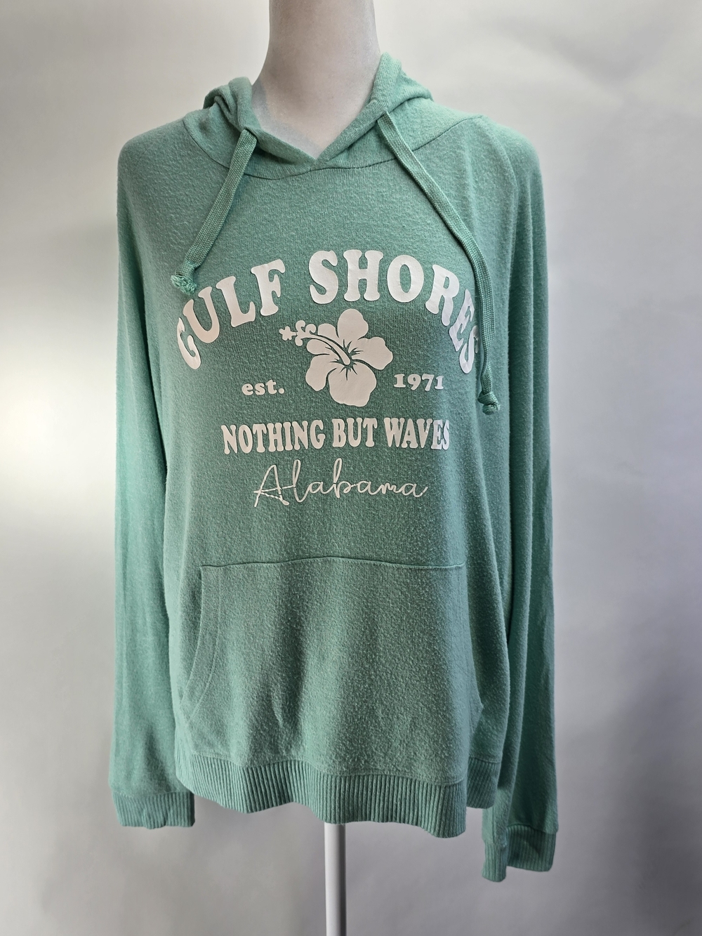 Ocean Drive Mint Green Gulf Shores Graphic Hoodie XL